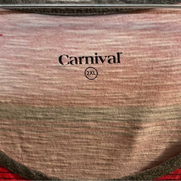 Carnival Red & Gray Striped Tank Top - Picture 3 of 4